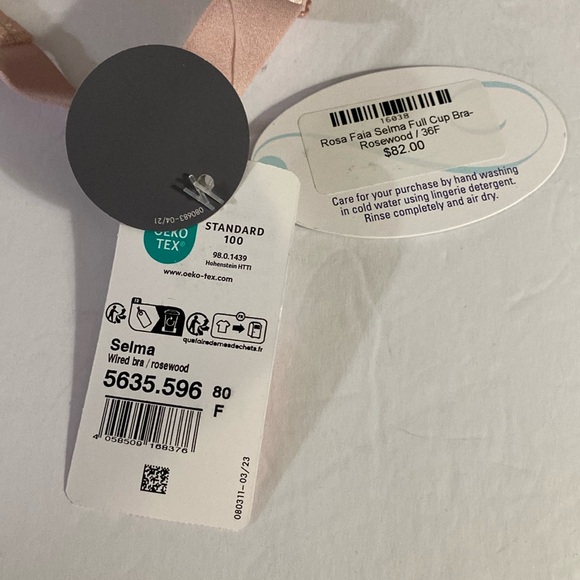 NWT Rosa Faia Selma Uplift Rosewood Full Cup Bra, Rosewood, Underwire, Lace, 36F - Picture 4 of 15
